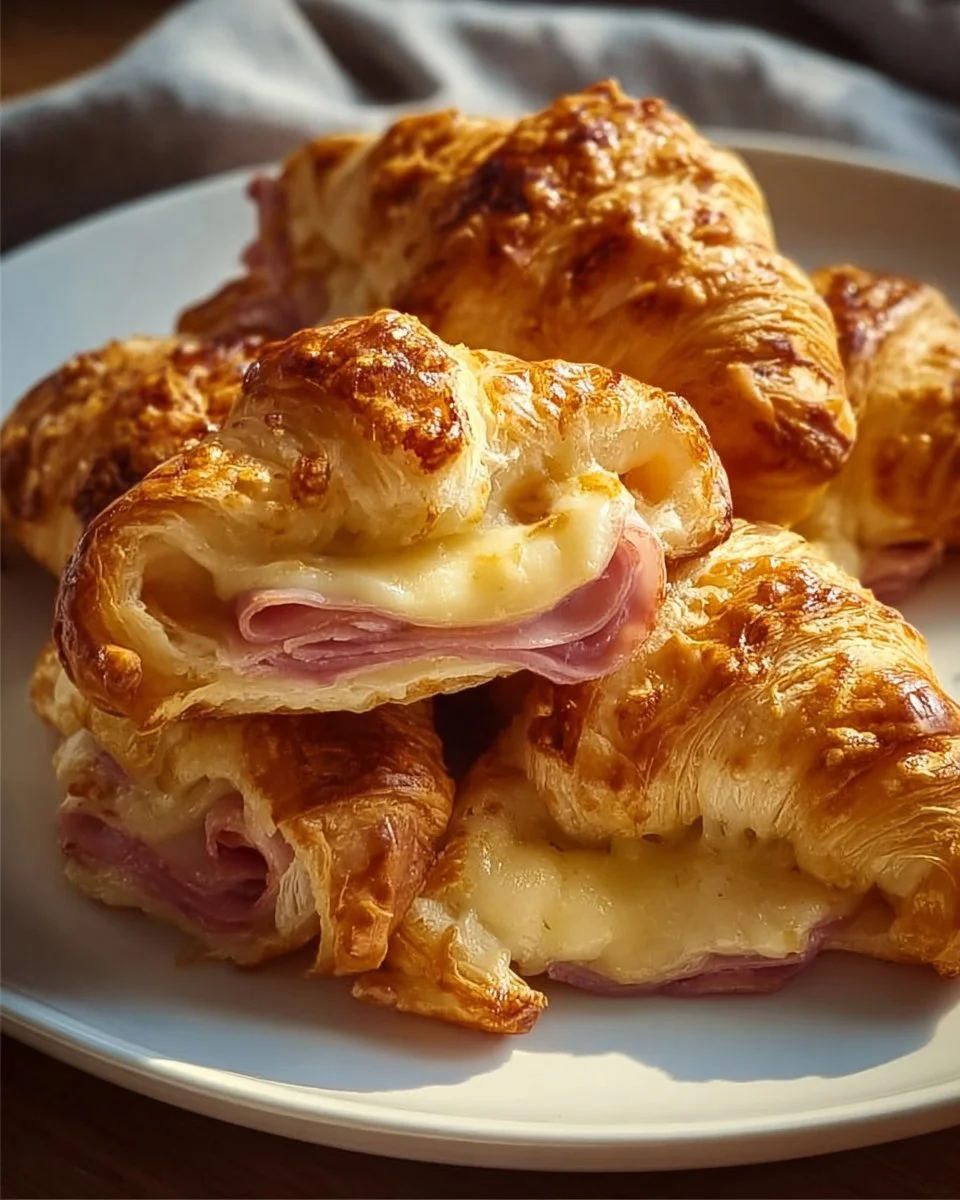 Baked Ham and Cheese Croissants