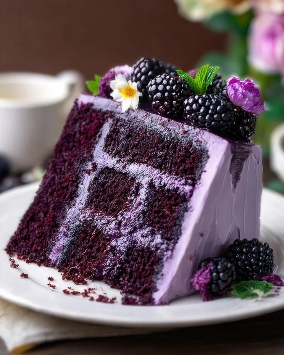 Blackberry Velvet Cake