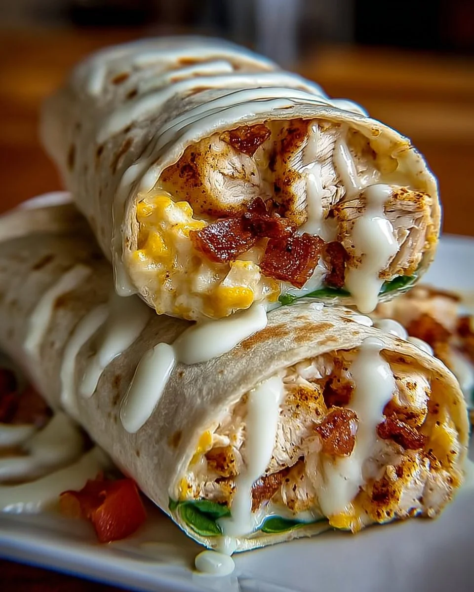 Cheesy Garlic Chicken Wraps
