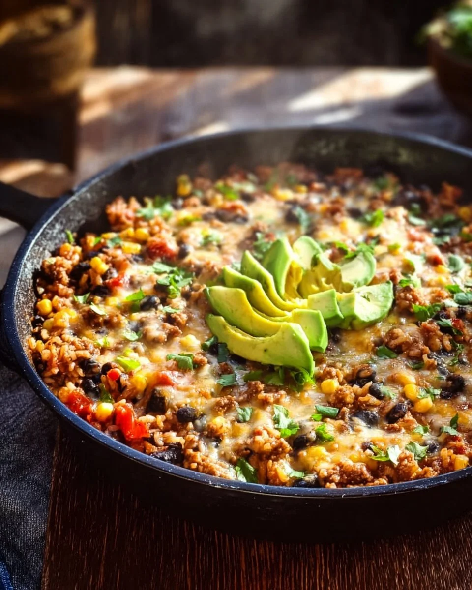 Cheesy Taco Rice Skillet