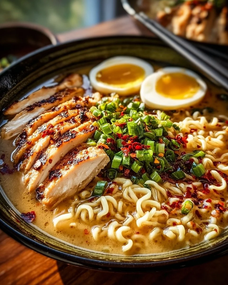 Creamy Garlic Chicken Ramen
