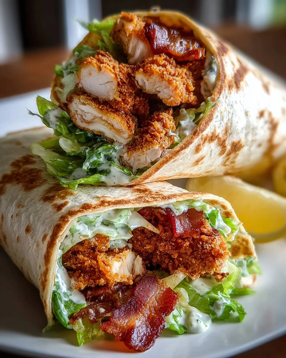 Crispy Chicken Bacon Caesar Wraps