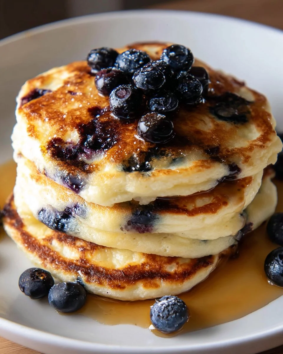 Fluffy Blueberry American Pancakes