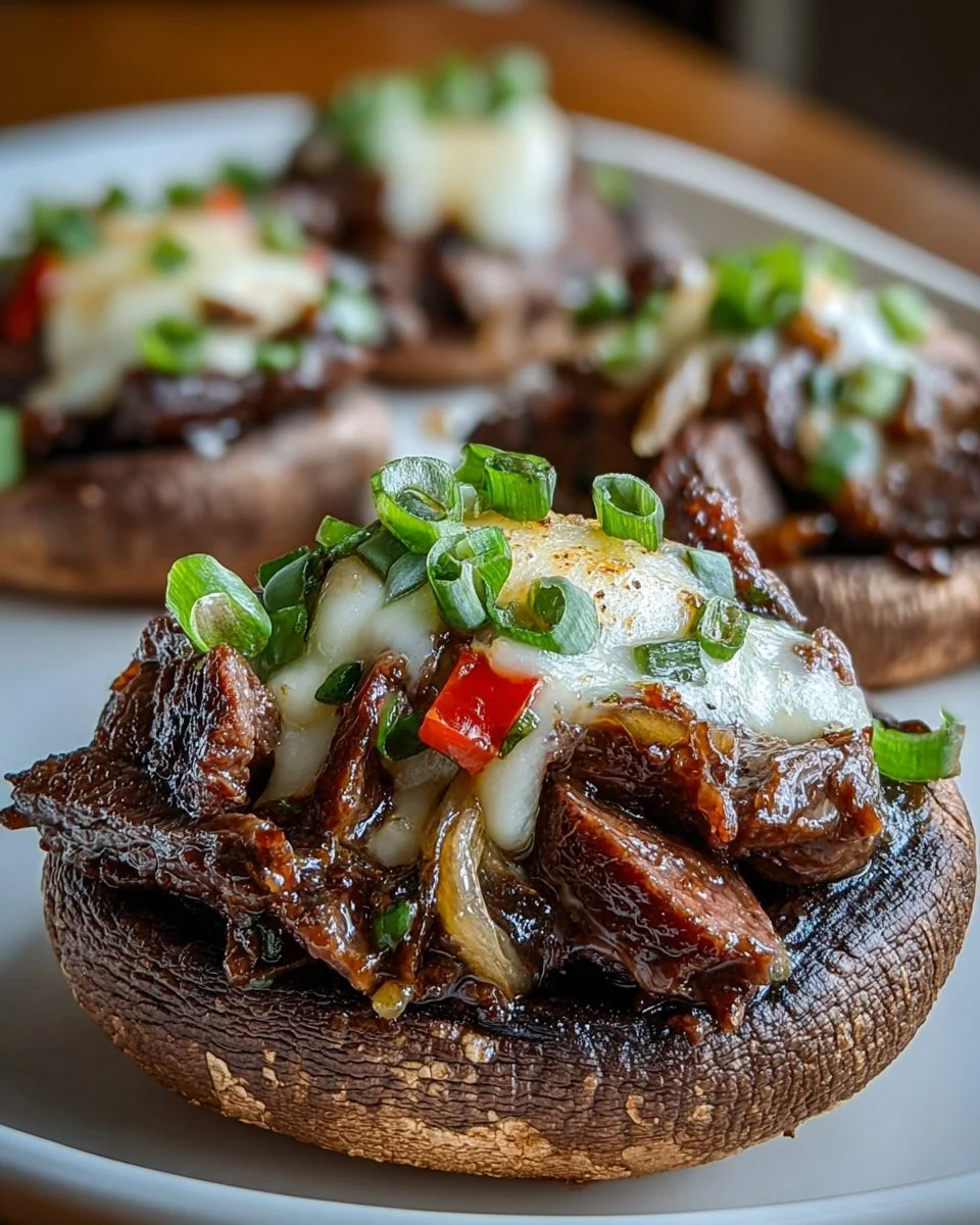 Keto Philly Cheesesteak Mushrooms