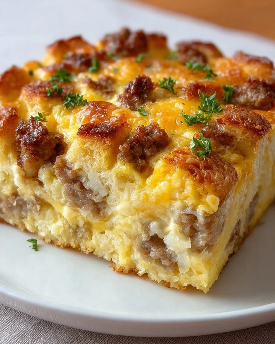 Quick Overnight Sausage and Egg Casserole