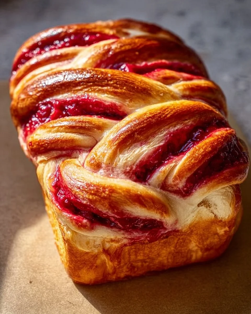 Raspberry Swirl Brioche Loaf