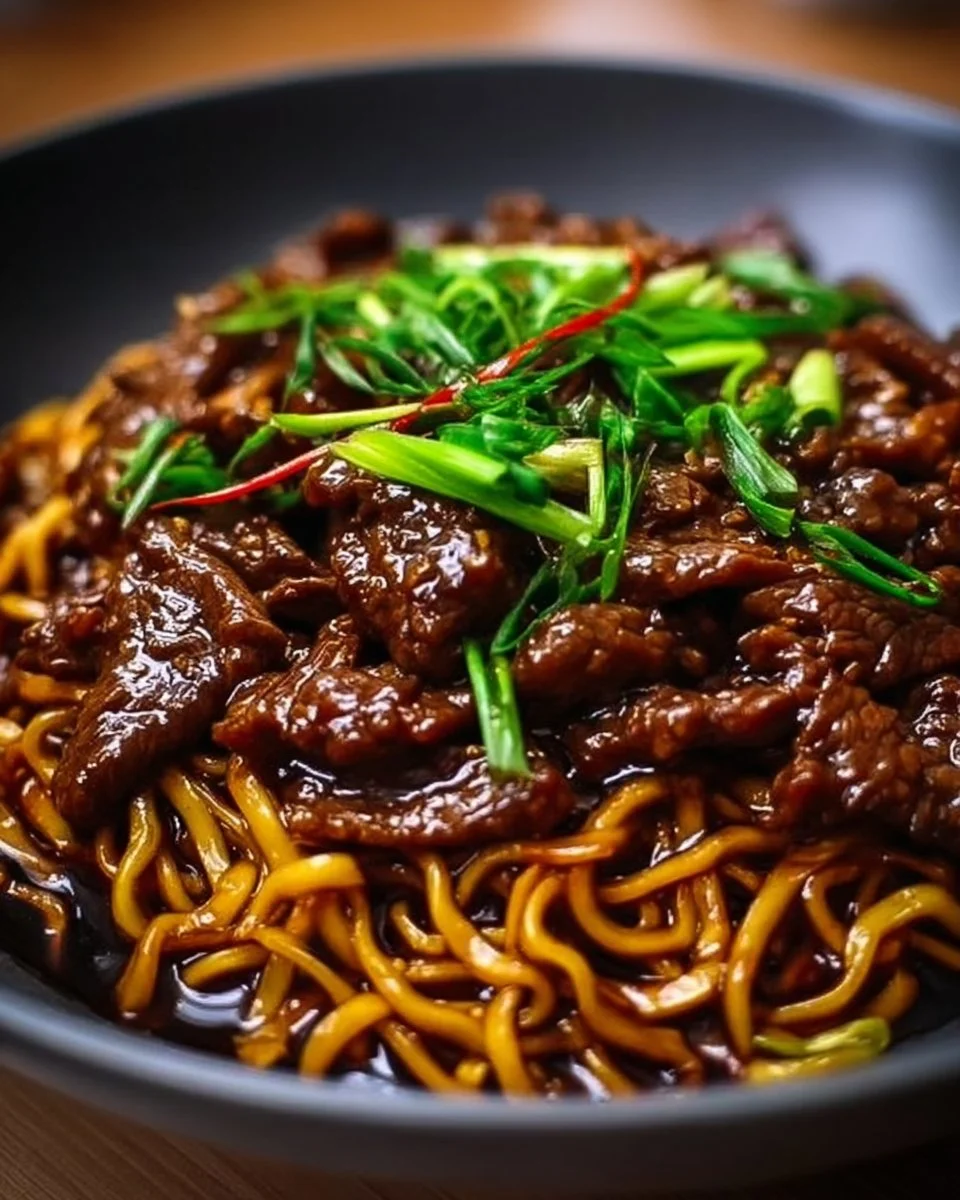 Sticky Beef Noodles