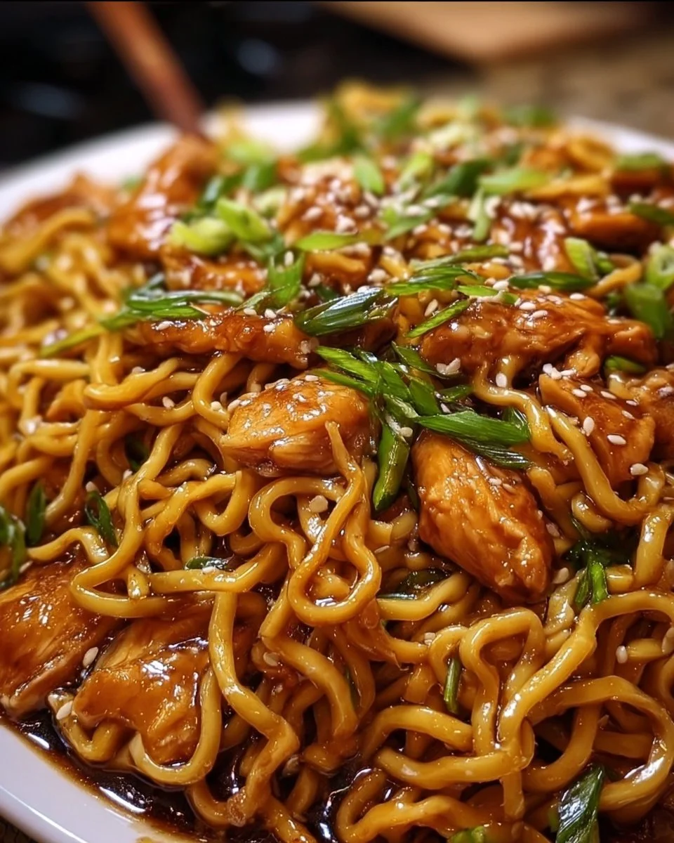 Sticky Garlic Chicken Noodles