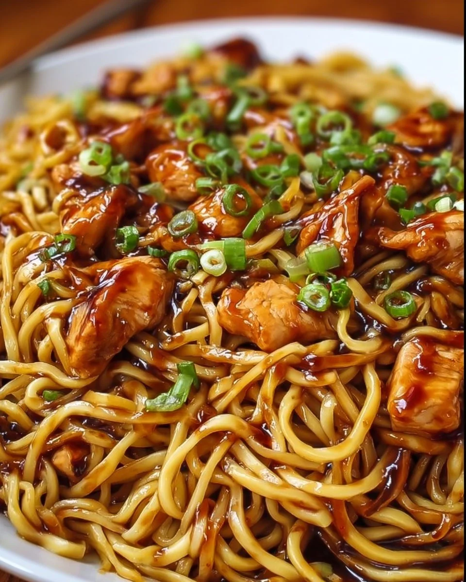 Sticky Garlic Chicken Noodles