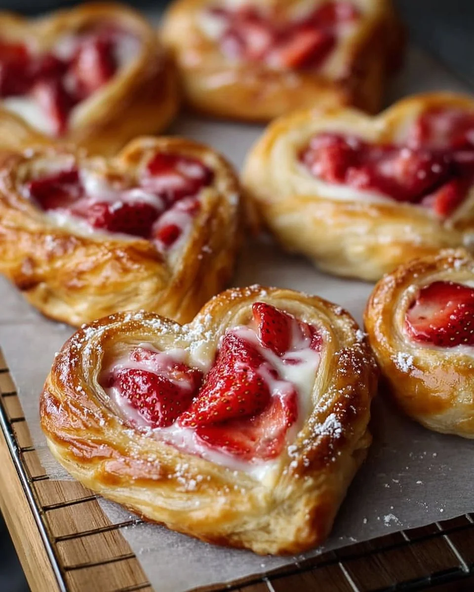 Strawberry Cream Cheese Heart Danishes