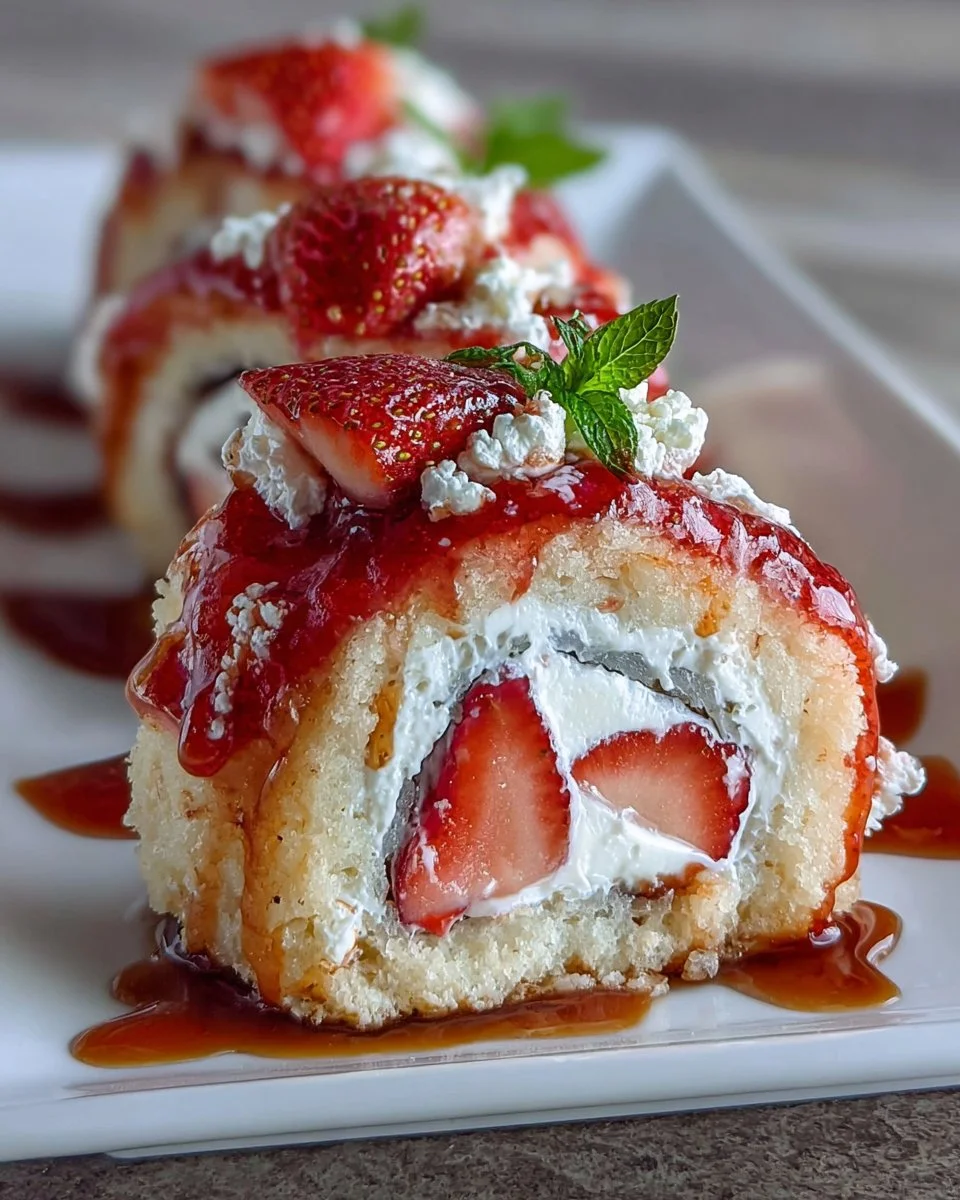 Strawberry Shortcake Sushi Roll