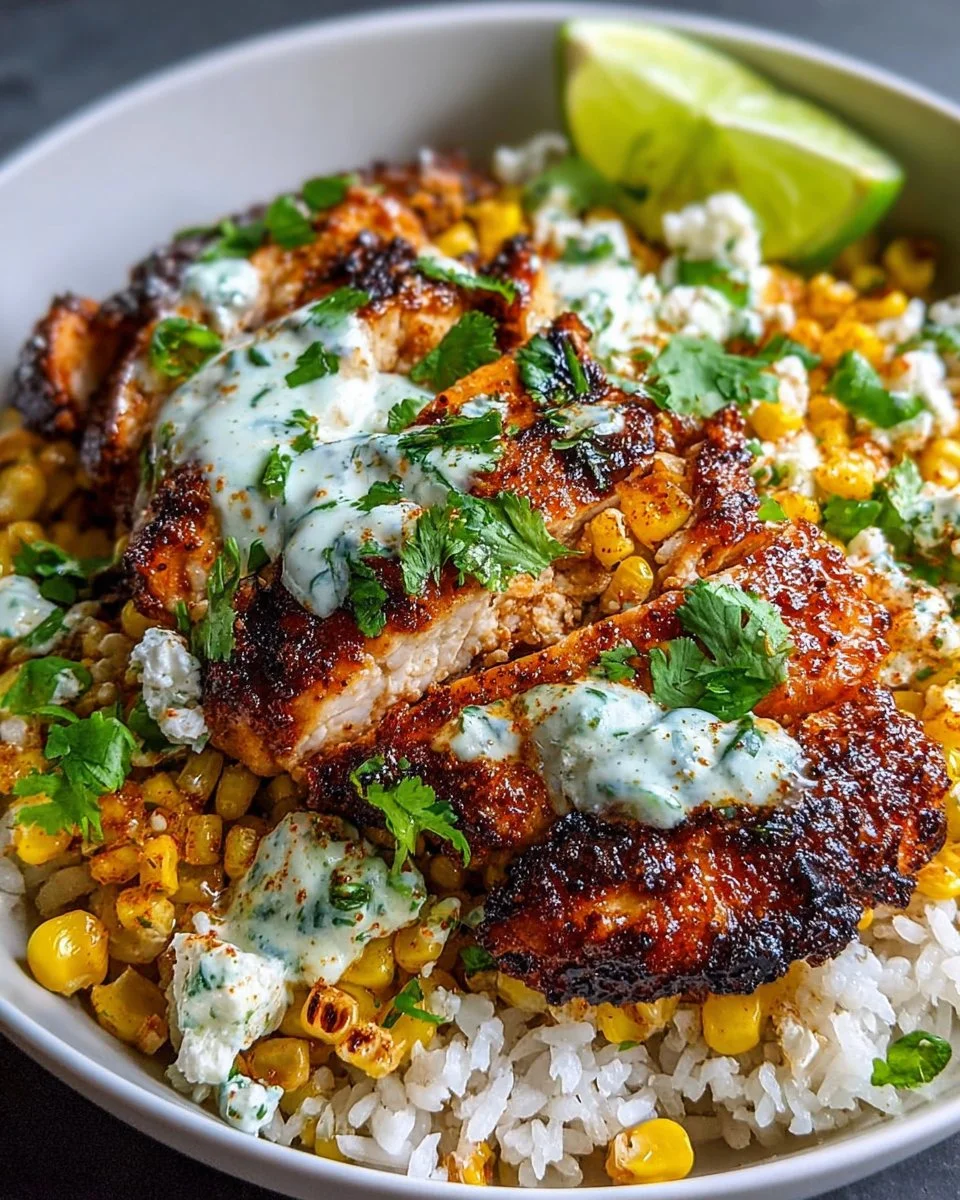 Street Corn Chicken Rice Bowl