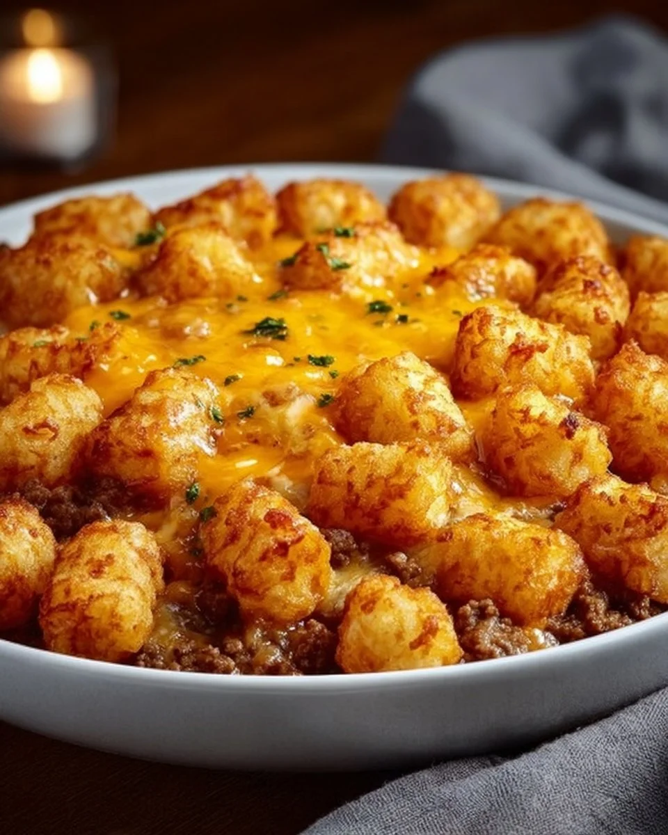 Tater Tot Casserole with Ground Beef