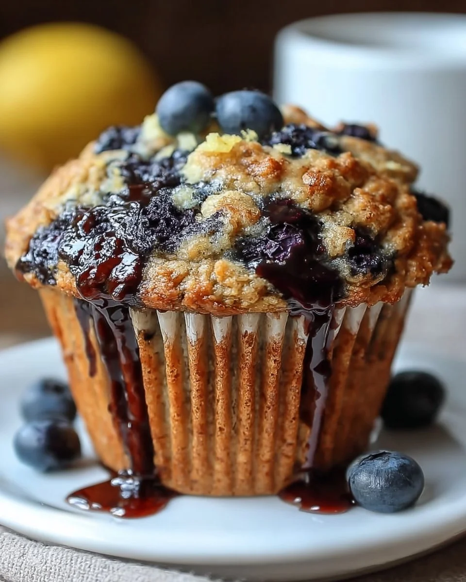 Vegan Blueberry Lemon Protein Muffins