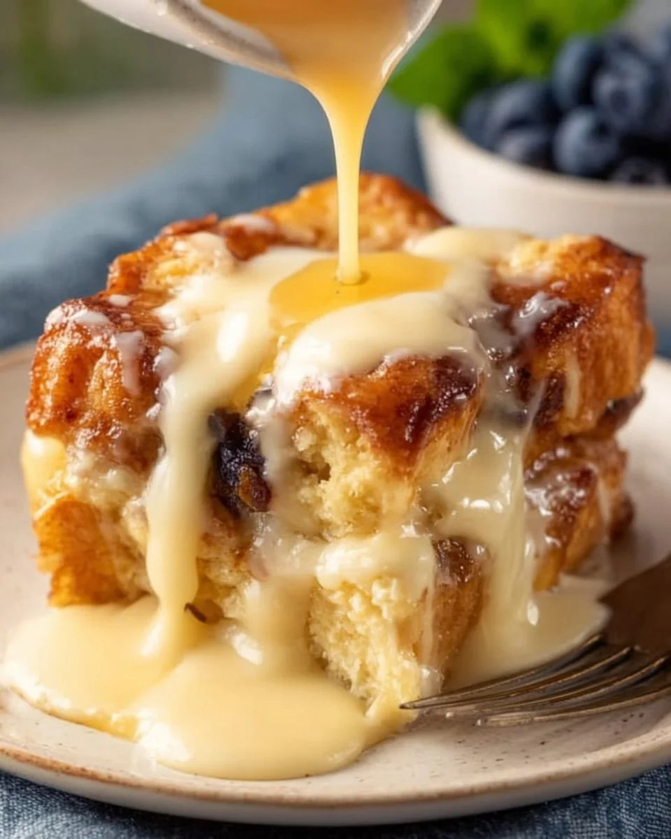 Bread Pudding with Vanilla Sauce