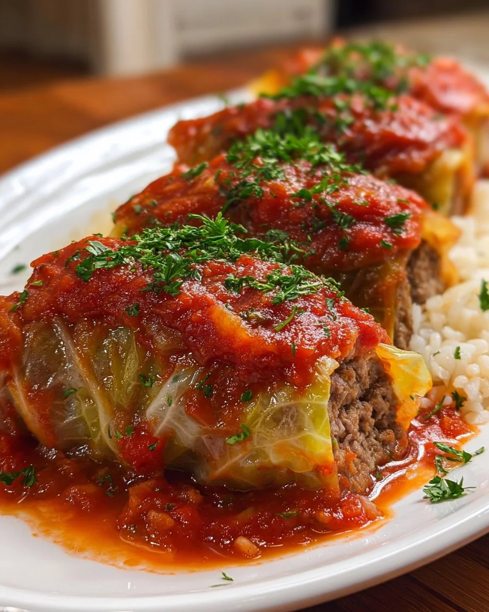 Cabbage rolls with ground beef