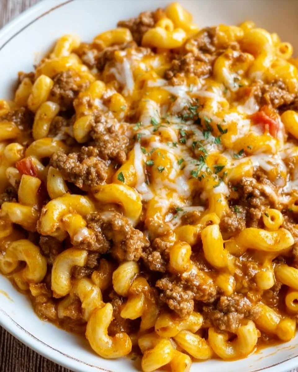 Cheesy Ground Beef Macaroni