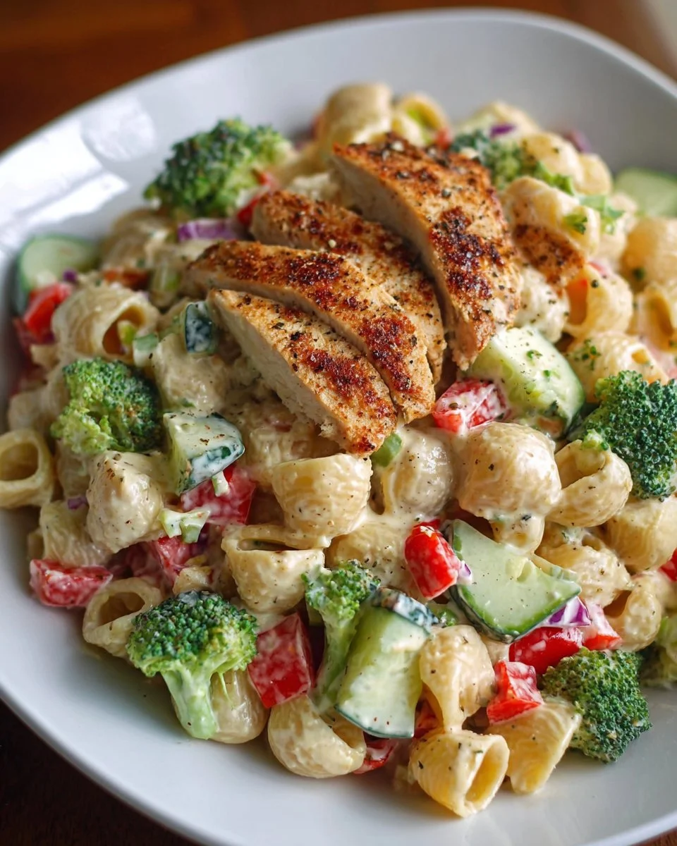 Creamy Ranch Protein Pasta Salad