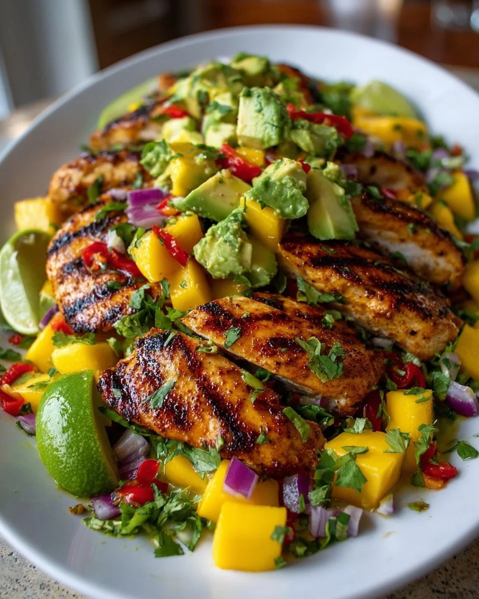 Grilled Chicken with Mango Avocado