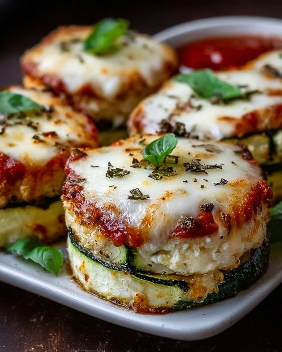 Layered Zucchini Ricotta Melts with Marinara