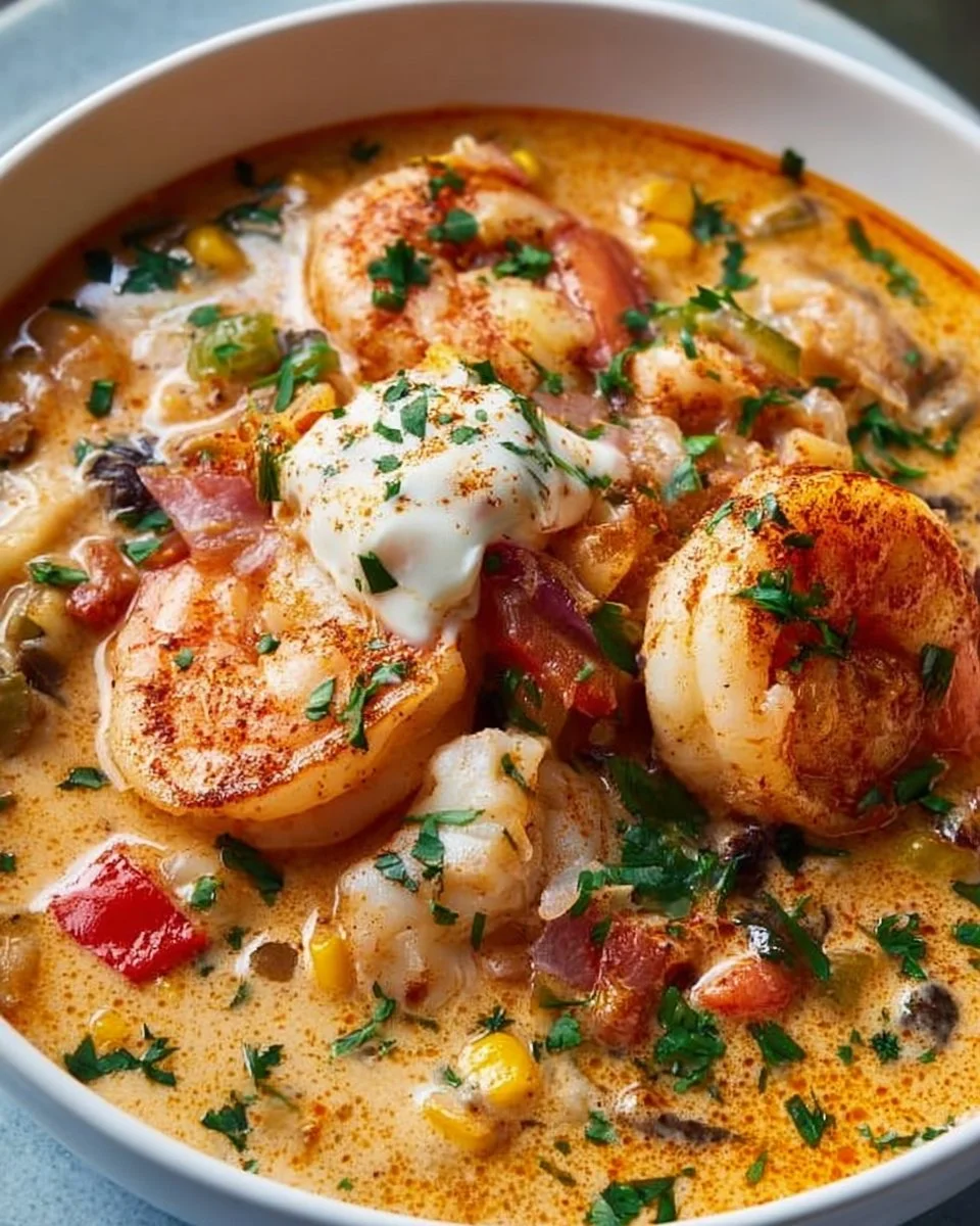 The Best Easy Creamy Seafood and Shrimp Chili