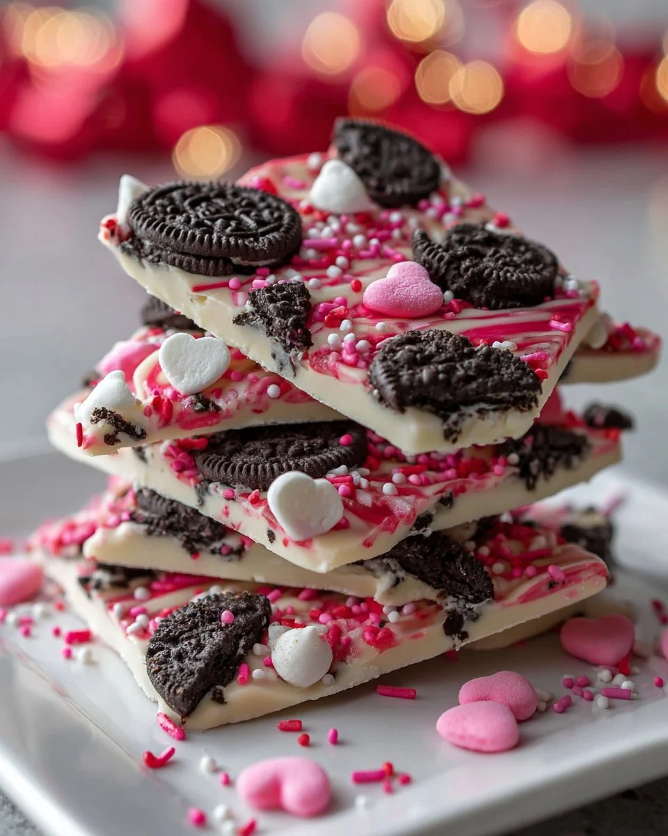 Valentine’s Day Oreo Cookie Bark